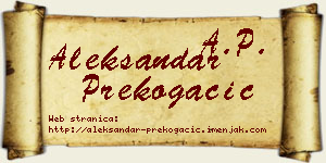 Aleksandar Prekogačić vizit kartica